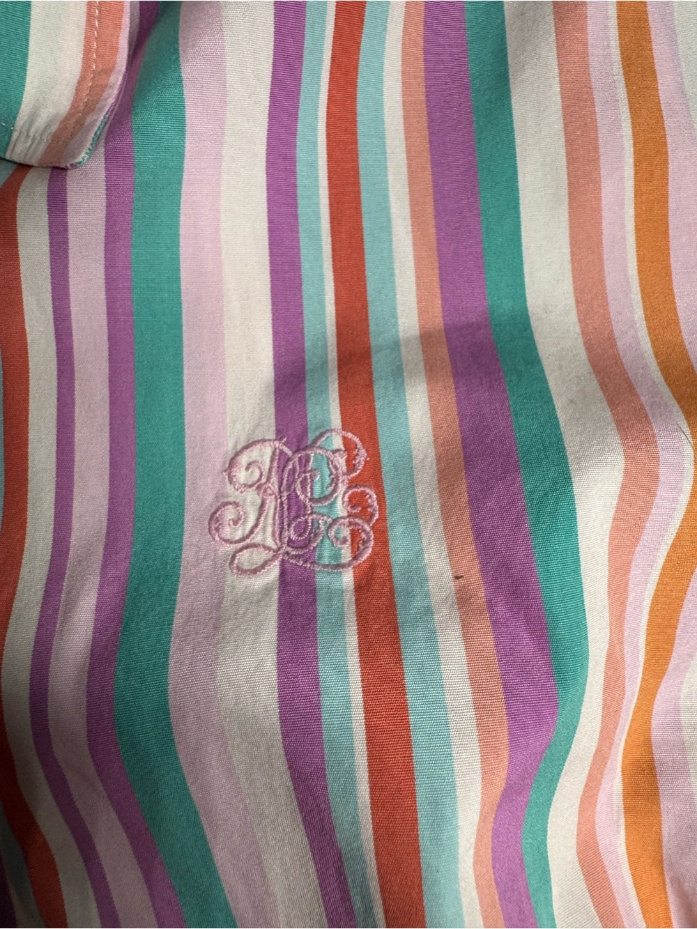 Lauren Ralph Lauren 1X Multicolor Striped Cotton Button Down Shirt Tunic - Picture 4 of 8
